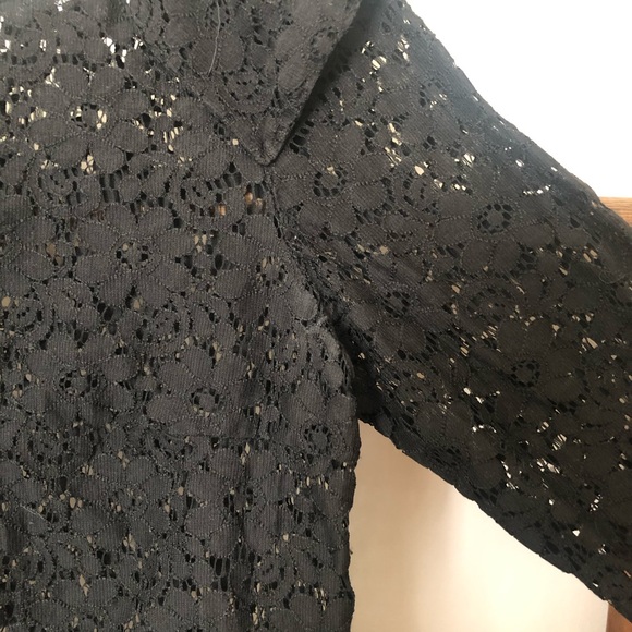 Black lace flowers top - Picture 4 of 5